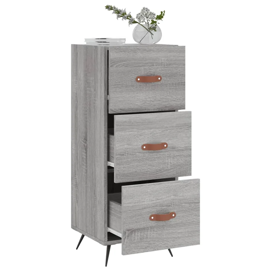 Buffet Sonoma gris 34,5x34x90 cm Bois d'ingénierie - 4