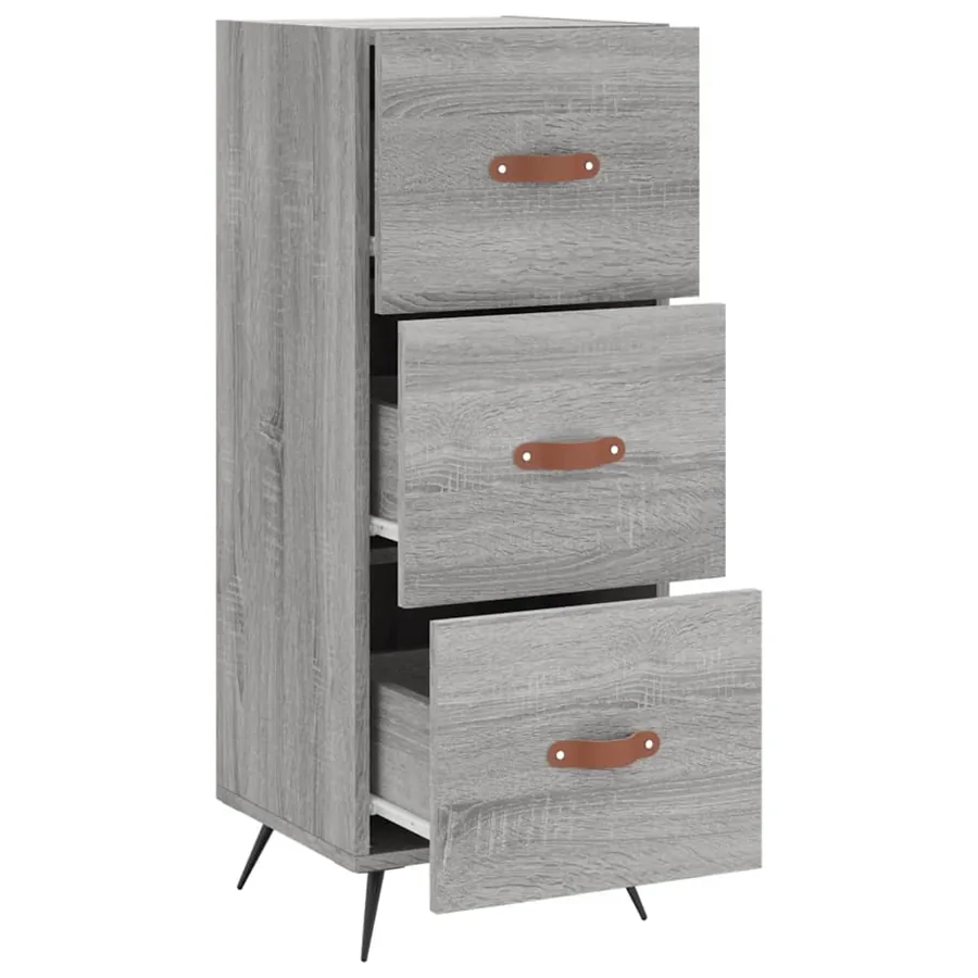 Buffet Sonoma gris 34,5x34x90 cm Bois d'ingénierie - 5
