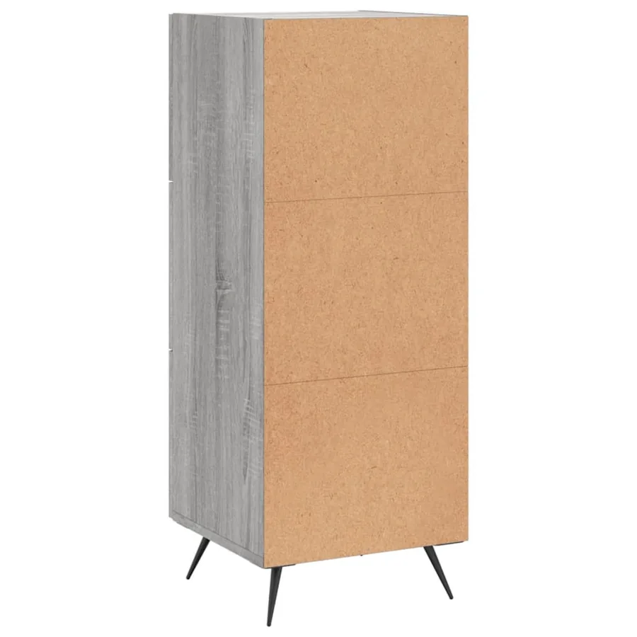 Buffet Sonoma gris 34,5x34x90 cm Bois d'ingénierie - 8
