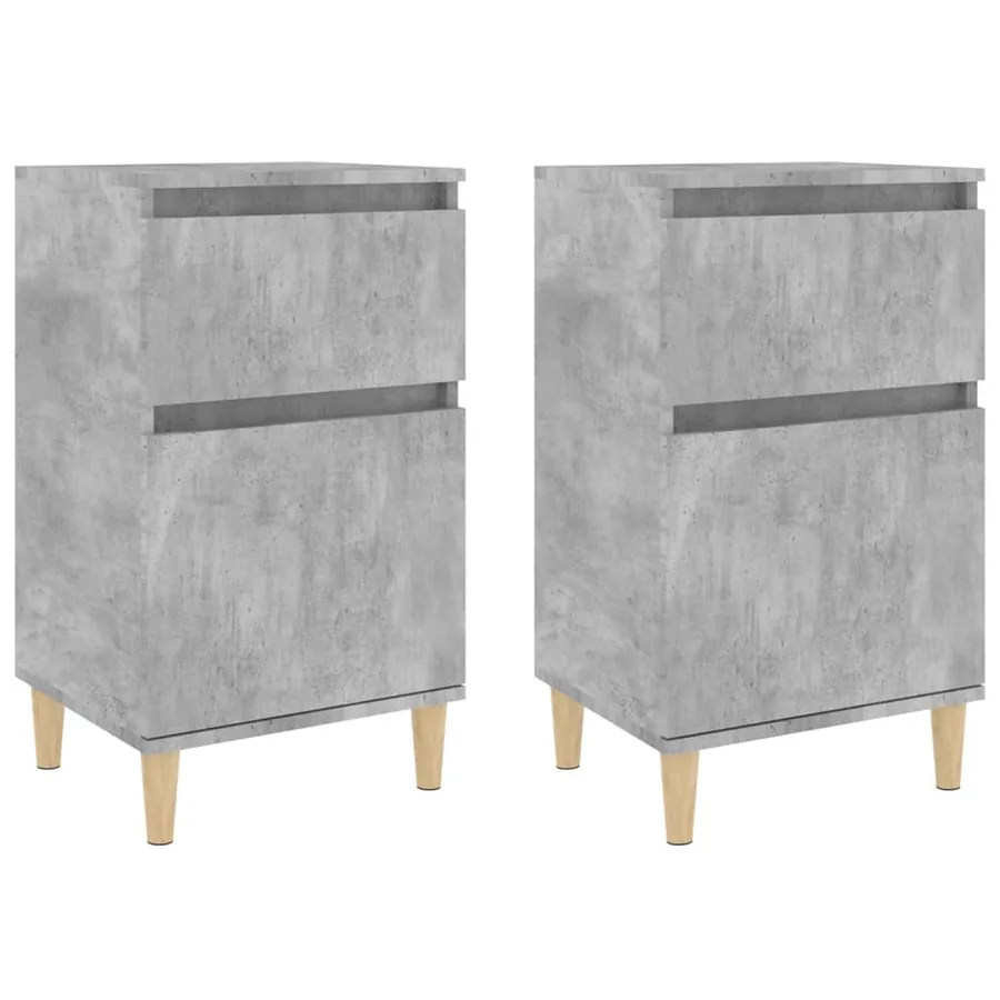 Tables de chevet 2 pcs gris béton 40x35x70 cm - 2