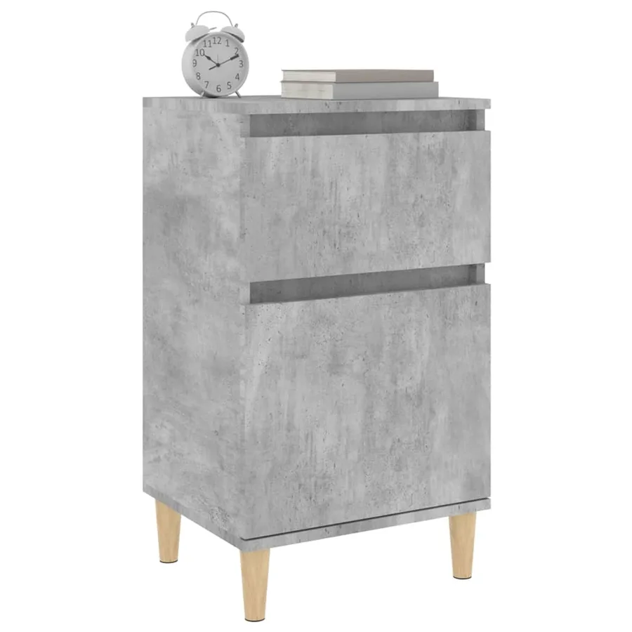 Tables de chevet 2 pcs gris béton 40x35x70 cm - 4
