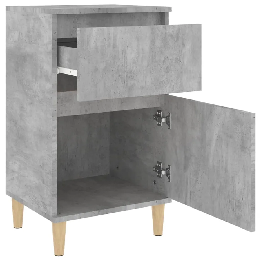 Tables de chevet 2 pcs gris béton 40x35x70 cm - 8