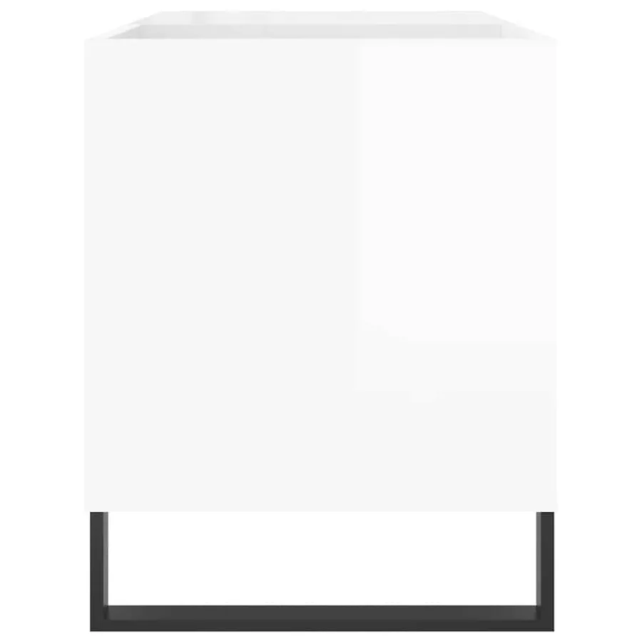 Armoire à disques blanc brillant 85x38x48 cm bois d'ingénierie - 5