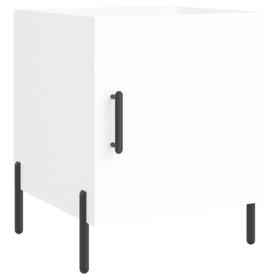 Tables de chevet 2 pcs blanc brillant 40x40x50 cm - 5