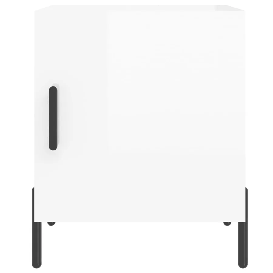 Tables de chevet 2 pcs blanc brillant 40x40x50 cm - 6