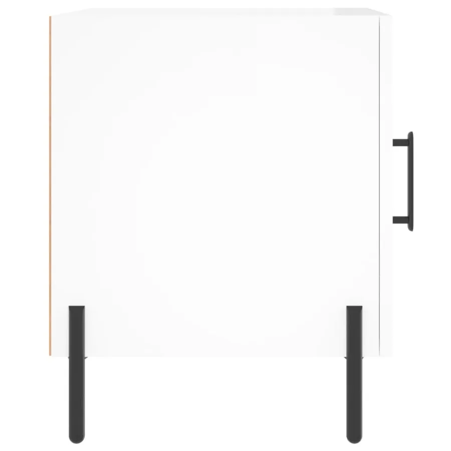 Tables de chevet 2 pcs blanc brillant 40x40x50 cm - 7