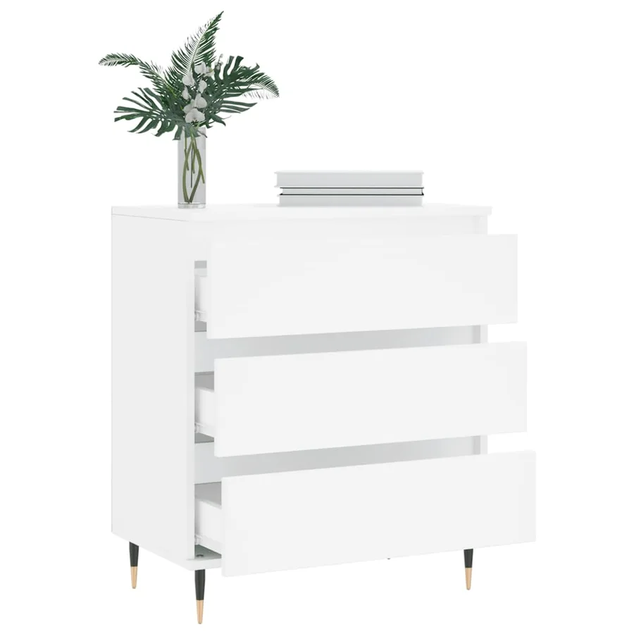 Buffet Blanc 60x35x70 cm Bois d'ingénierie - 4