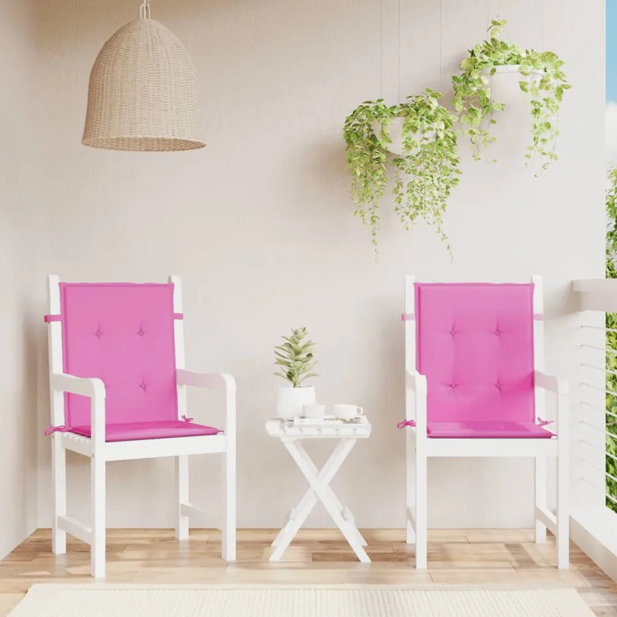 Coussins de chaise à dossier bas lot de 2 rose tissu