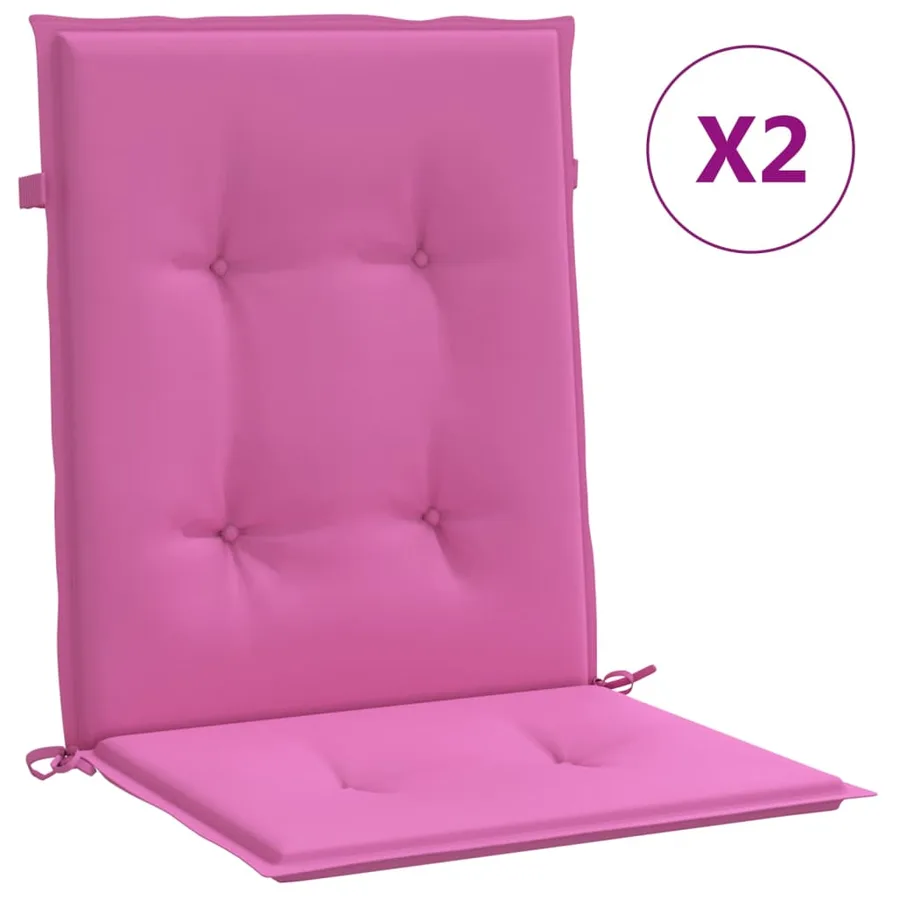 Coussins de chaise à dossier bas lot de 2 rose tissu - 2