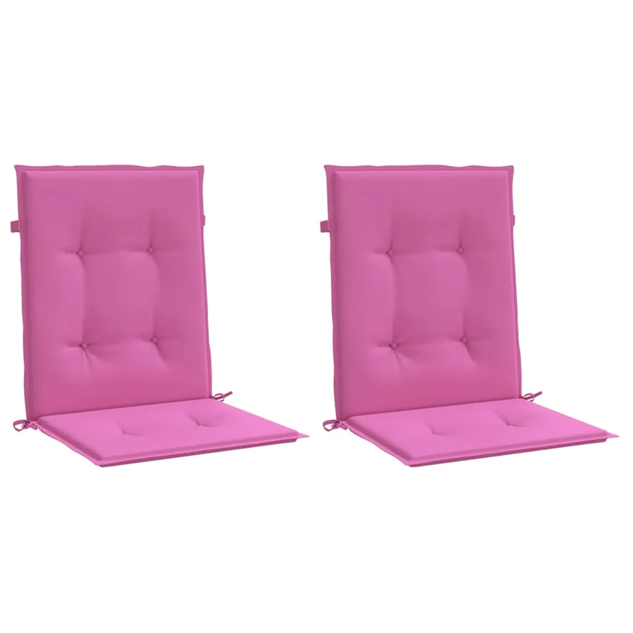 Coussins de chaise à dossier bas lot de 2 rose tissu - 3