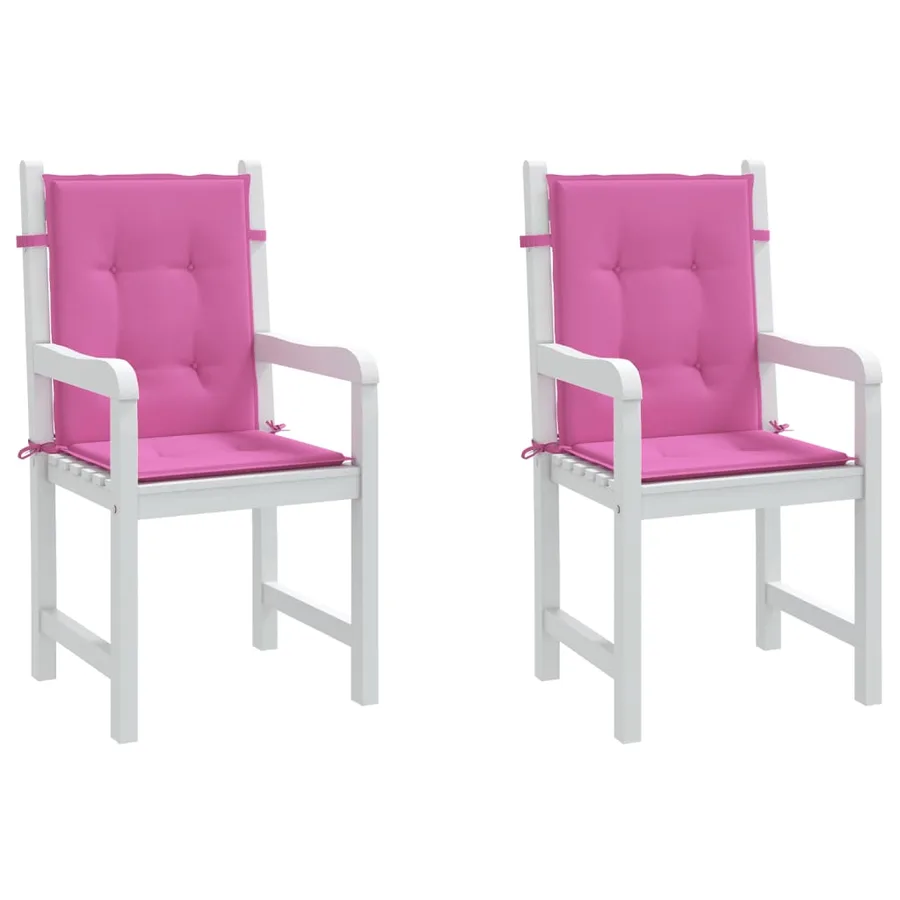 Coussins de chaise à dossier bas lot de 2 rose tissu - 4
