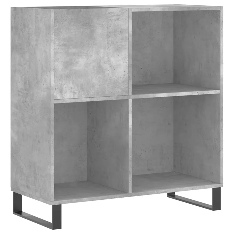 Armoire à disques gris béton 84,5x38x89 cm bois d'ingénierie - 2
