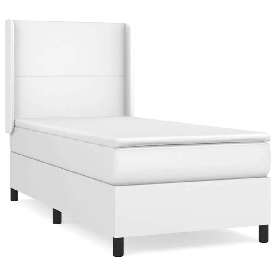 Sommier à lattes de lit avec matelas Blanc 90x190 cm Similicuir - 2