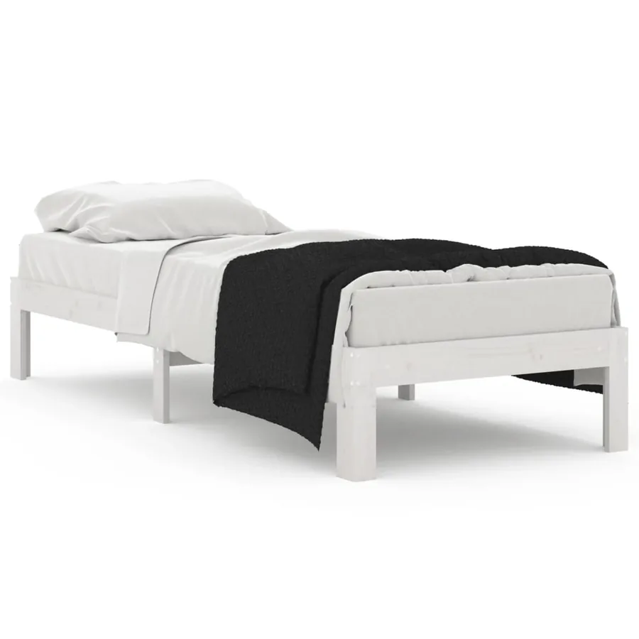 Cadre de lit sans matelas blanc 75x190 cm - 2