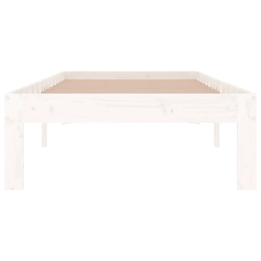 Cadre de lit sans matelas blanc 75x190 cm - 4