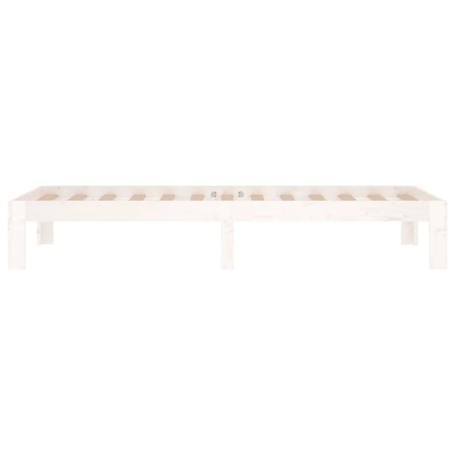 Cadre de lit sans matelas blanc 75x190 cm - 5