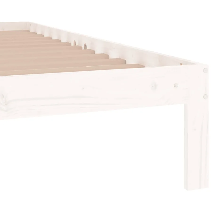 Cadre de lit sans matelas blanc 75x190 cm - 6