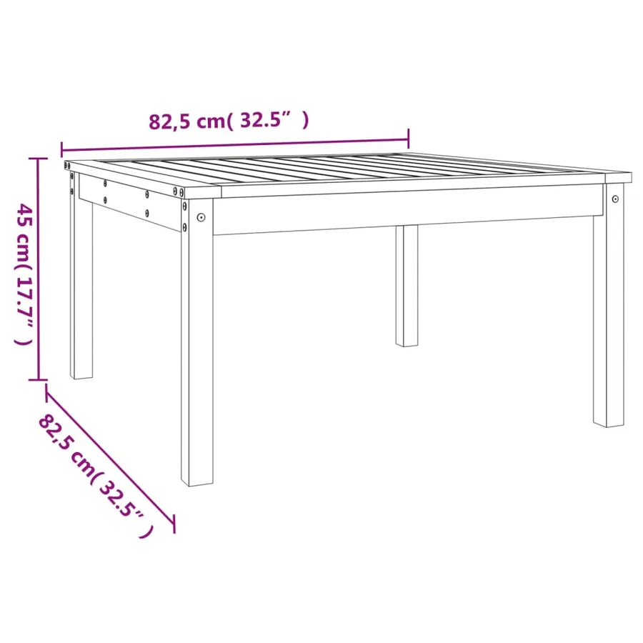 Table de jardin 82,5x82,5x45 cm bois massif de douglas - 8