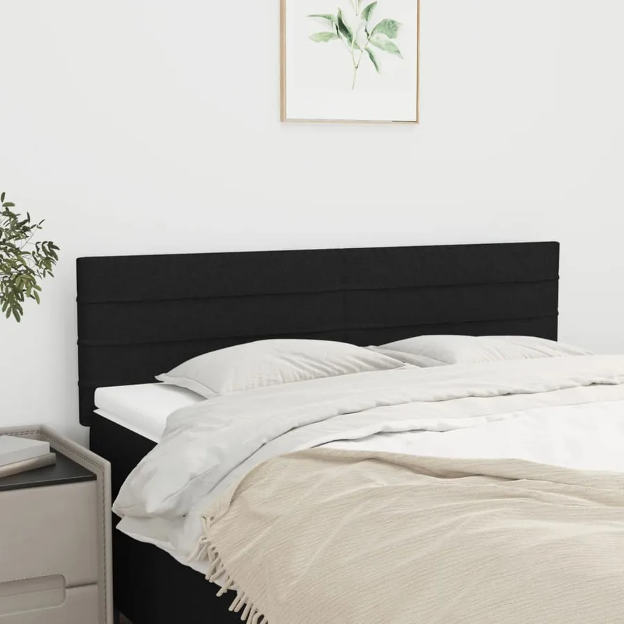 Têtes de lit Noir 144 x 5 x 78/88 cm Tissu