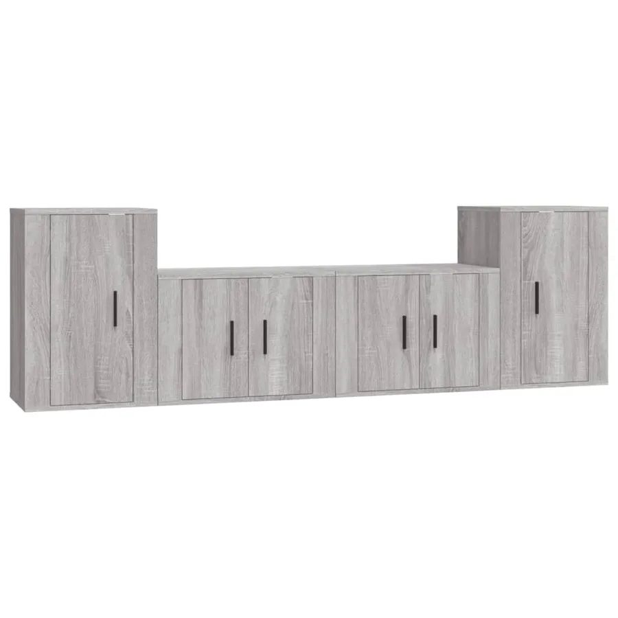 Ensemble de meubles TV 4 pcs Sonoma gris Bois d'ingénierie - 2