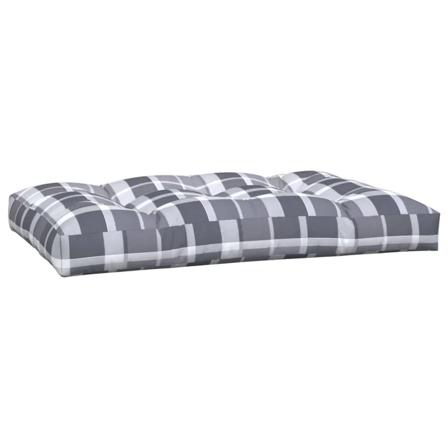 Coussins de palette lot de 2 motif à carreaux gris tissu - 4