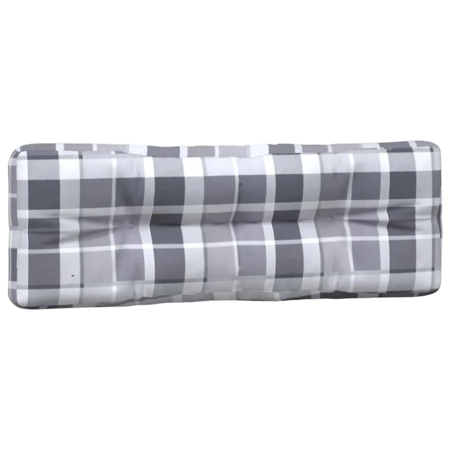 Coussins de palette lot de 2 motif à carreaux gris tissu - 5