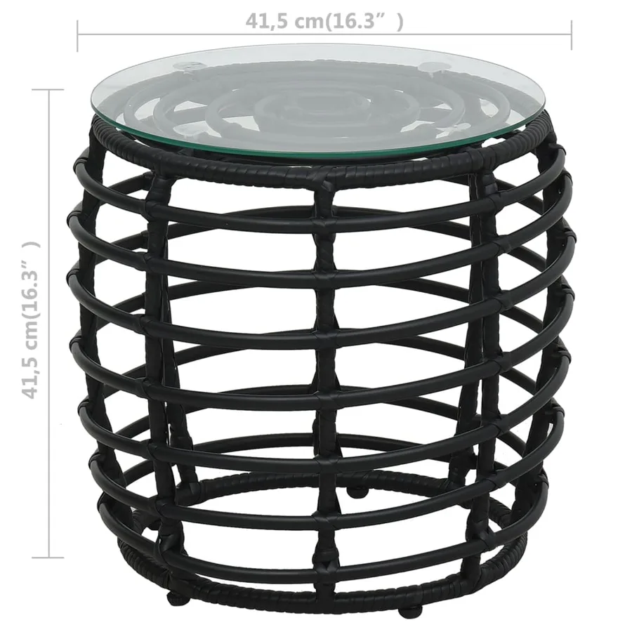 Ensemble de bistro 3 pcs Résine tressée Noir - 7