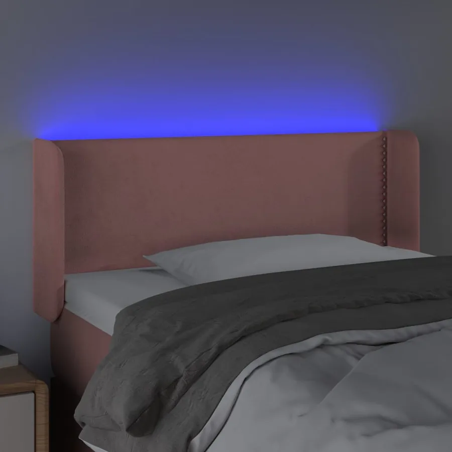 Tête de lit à LED Rose 103x16x78/88 cm Velours - 4