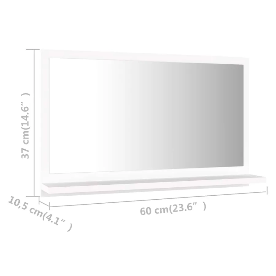 Miroir de salle de bain Blanc 60x10,5x37 cm Bois d’ingénierie - 7