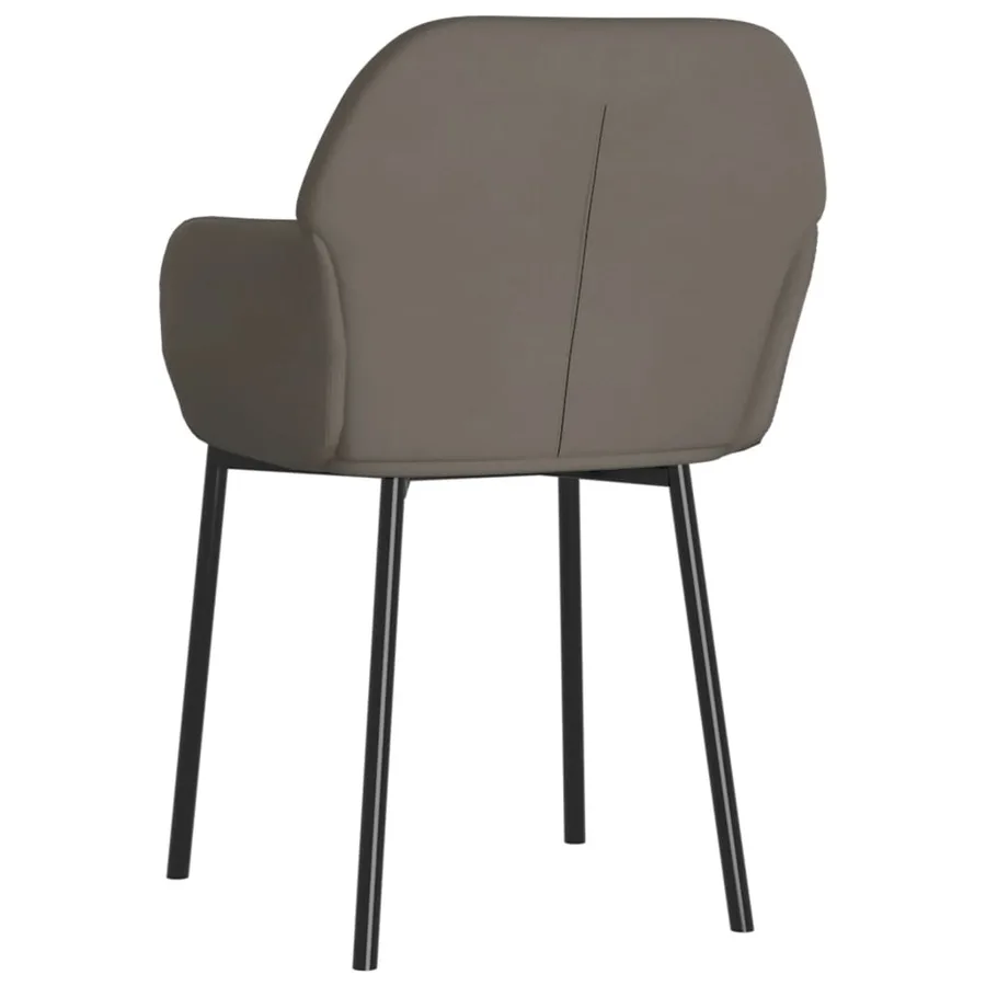Chaises à manger lot de 2 Gris foncé Velours - 4