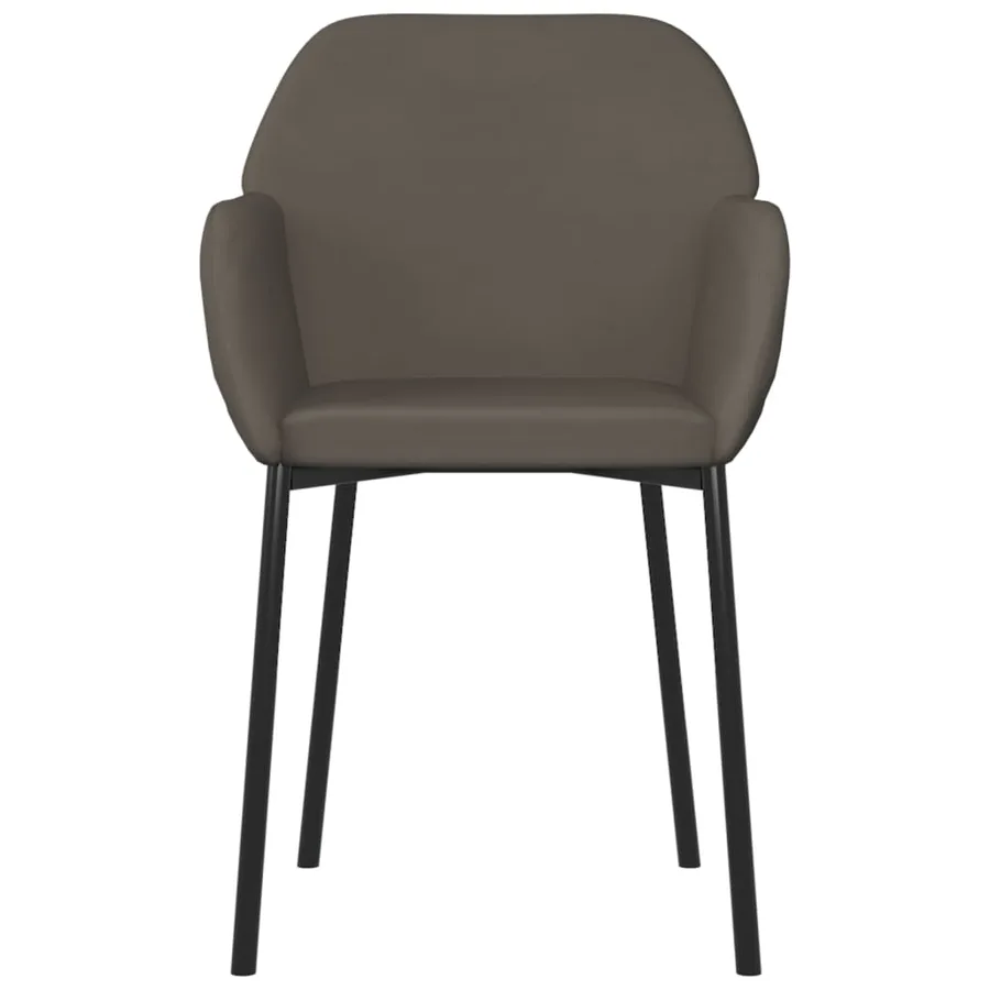 Chaises à manger lot de 2 Gris foncé Velours - 5