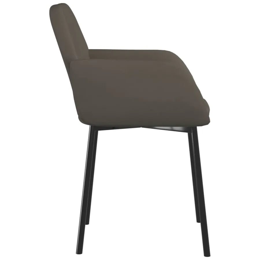 Chaises à manger lot de 2 Gris foncé Velours - 6
