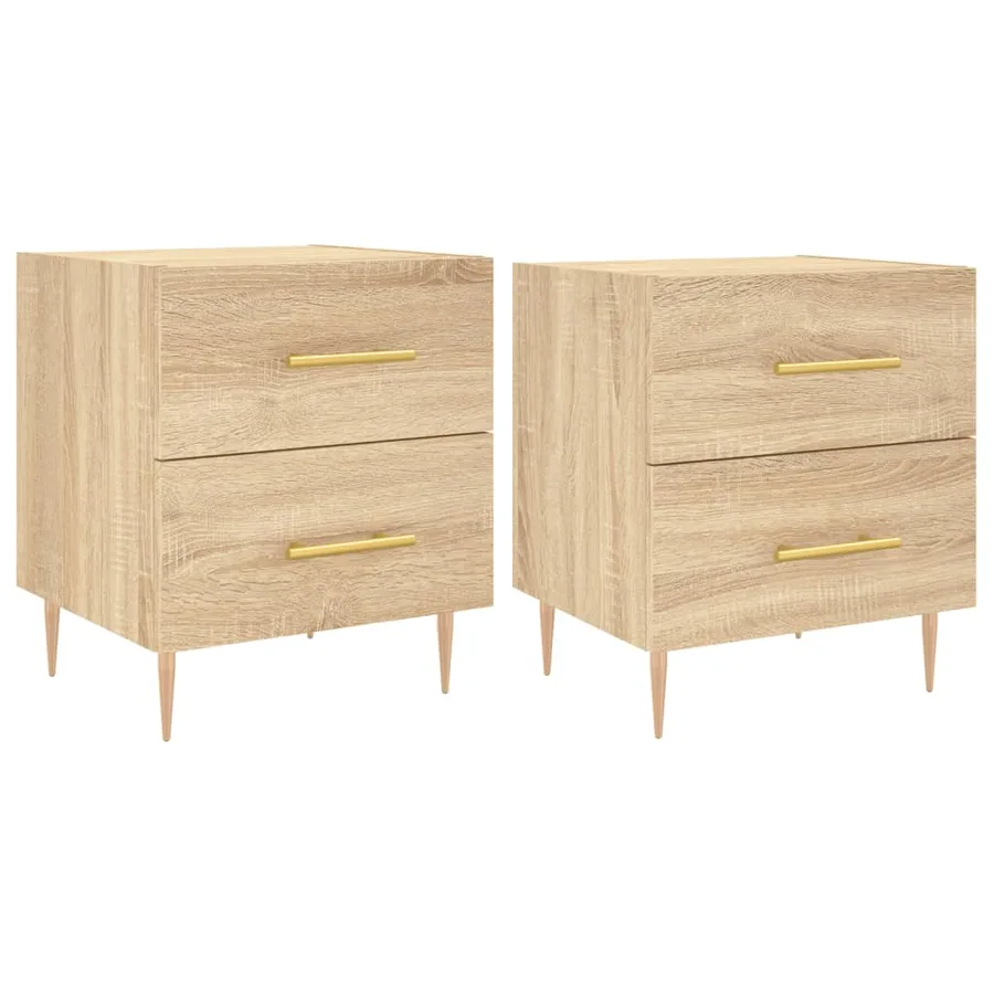 Tables de chevet 2 pcs chêne sonoma 40x35x47,5 cm - 2