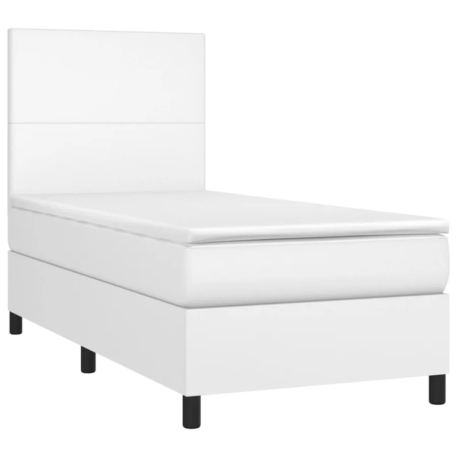 Sommier à lattes de lit avec matelas et LED Blanc 90x190 cm - 3