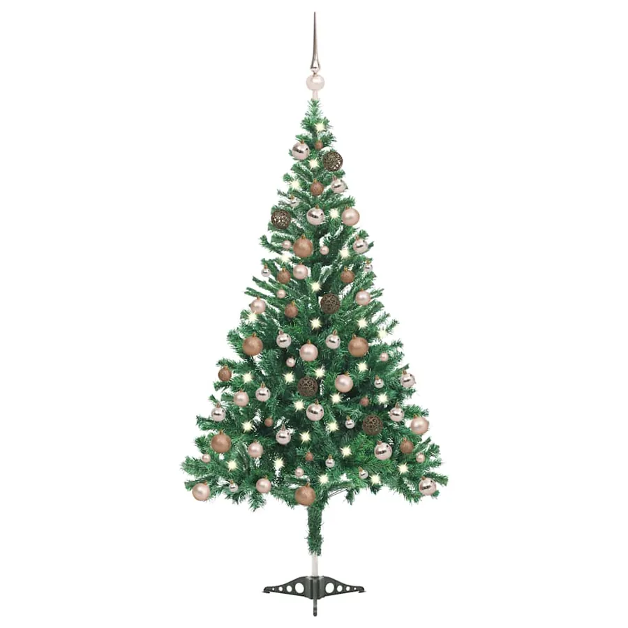 Arbre de Noël artificiel pré-éclairé/boules 180 cm 564 branches