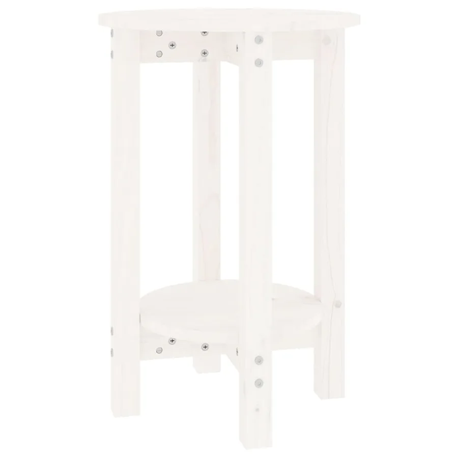 Table basse Blanc Ø 40x60 cm Bois massif de pin - 2
