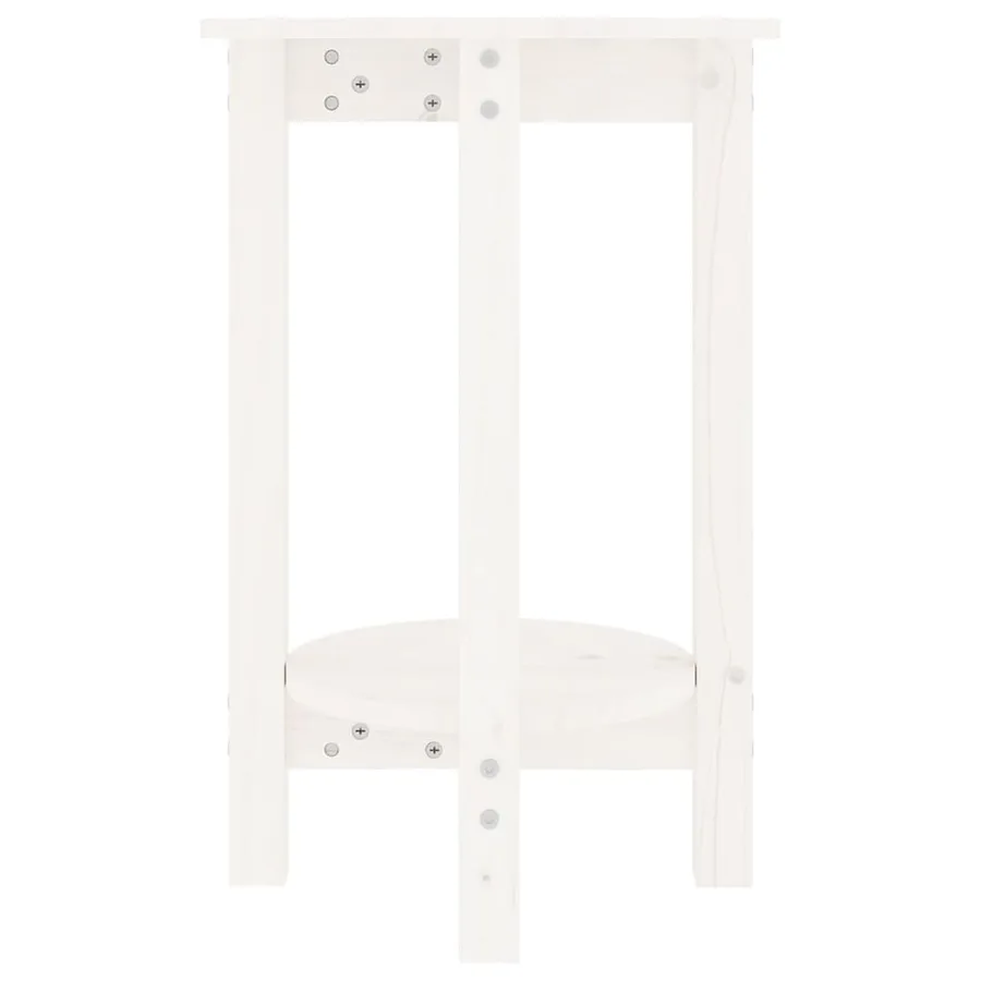 Table basse Blanc Ø 40x60 cm Bois massif de pin - 5