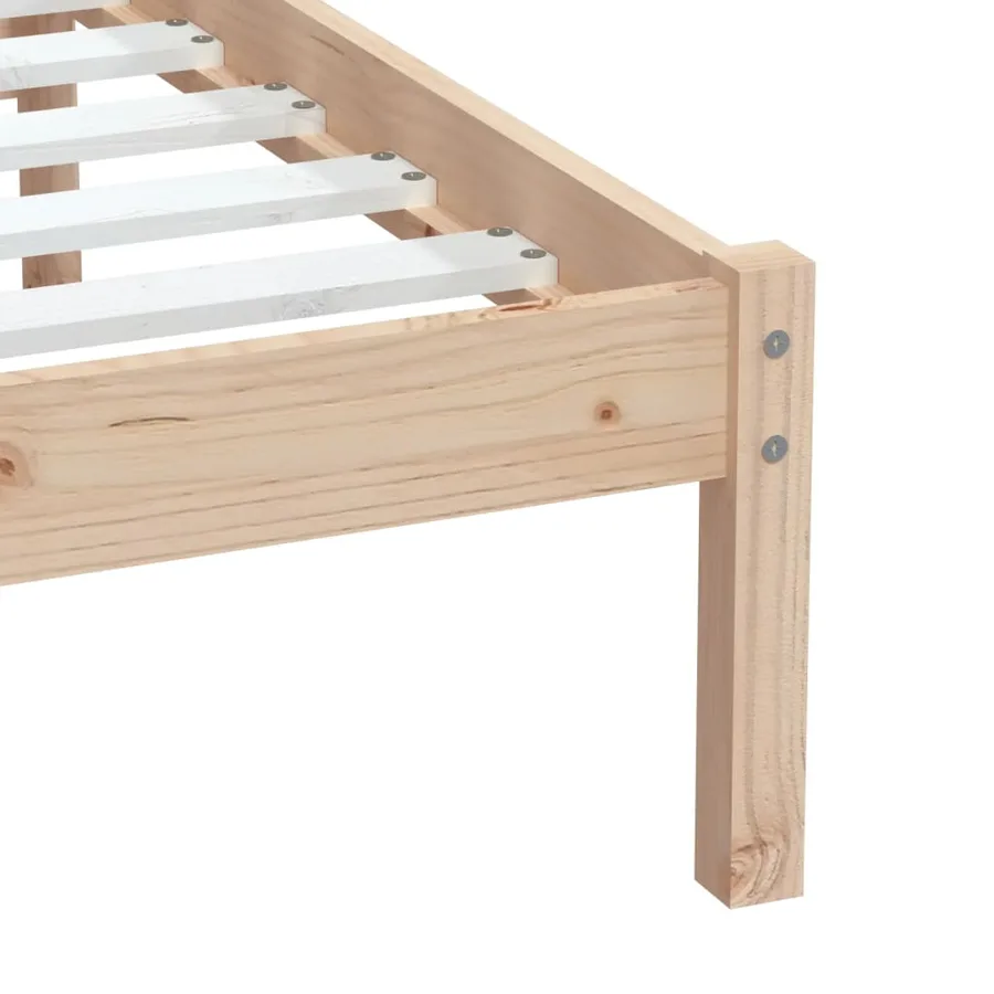 Cadre de lit sans matelas bois massif - 7