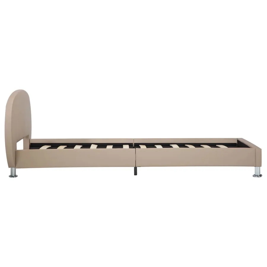 Cadre de lit sans matelas cappuccino similicuir 100x200 cm - 4