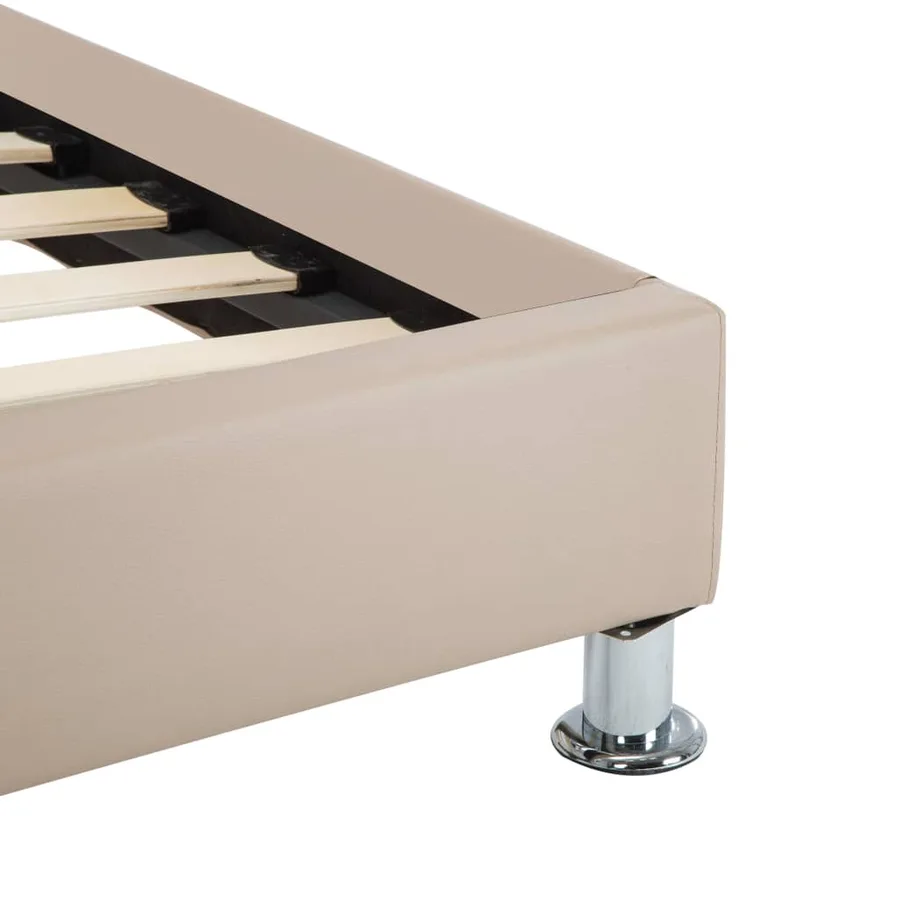 Cadre de lit sans matelas cappuccino similicuir 100x200 cm - 6