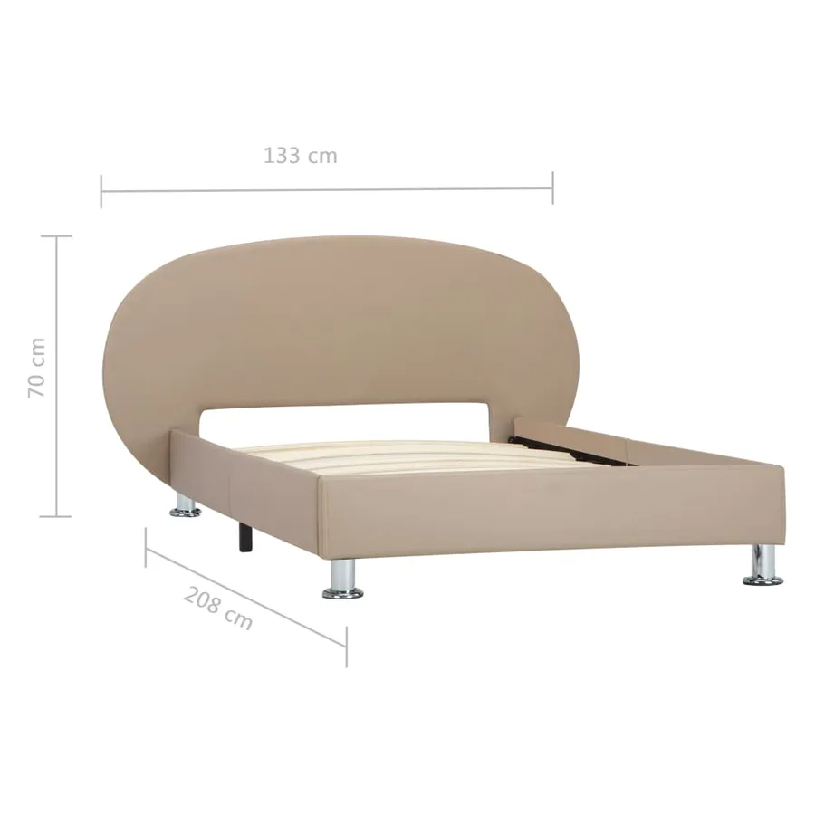 Cadre de lit sans matelas cappuccino similicuir 100x200 cm - 7