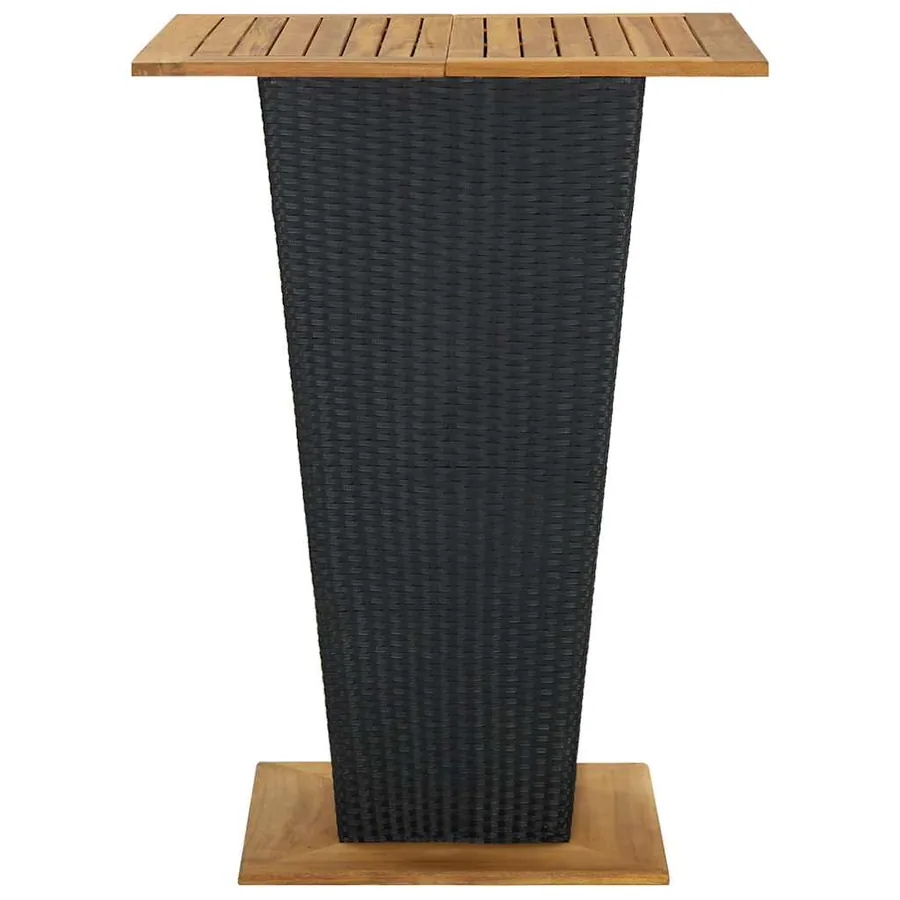Ensemble de bar de jardin 9 pcs et coussins Résine tressée Noir - 5