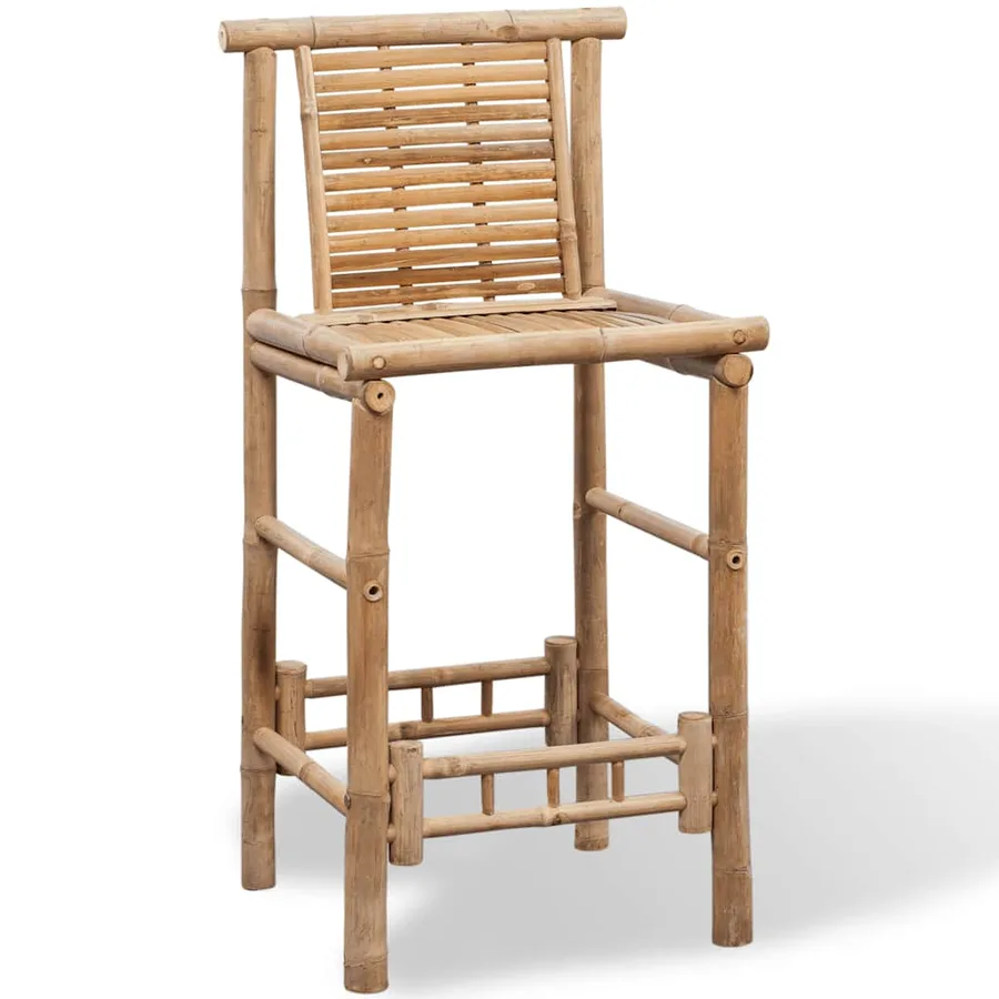 Tabourets de bar lot de 2 bambou - 5