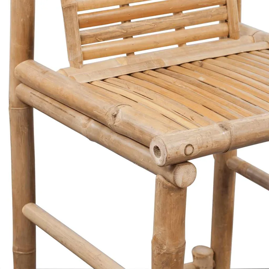 Tabourets de bar lot de 2 bambou - 9