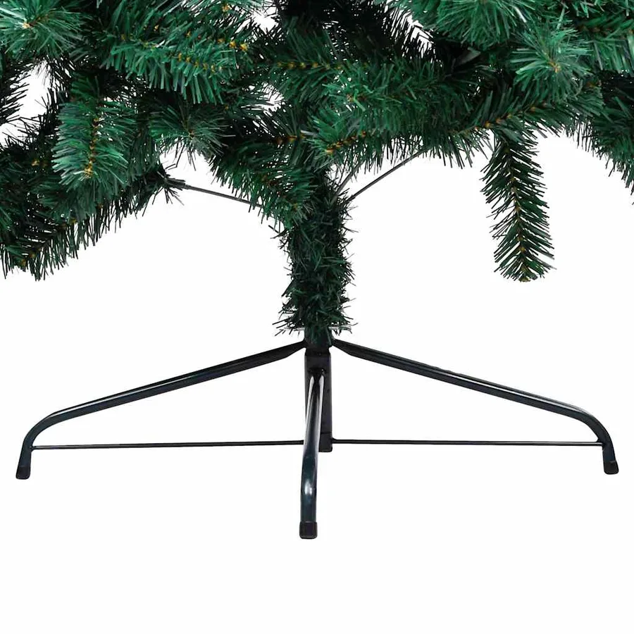 Demi-arbre de Noël artificiel pré-éclairé et boules vert 150 cm - 6