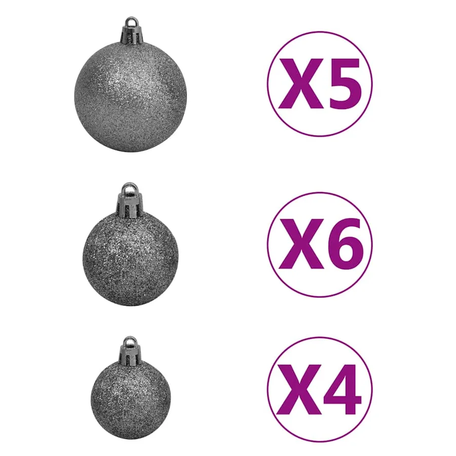 Demi-arbre de Noël artificiel pré-éclairé et boules vert 150 cm - 9