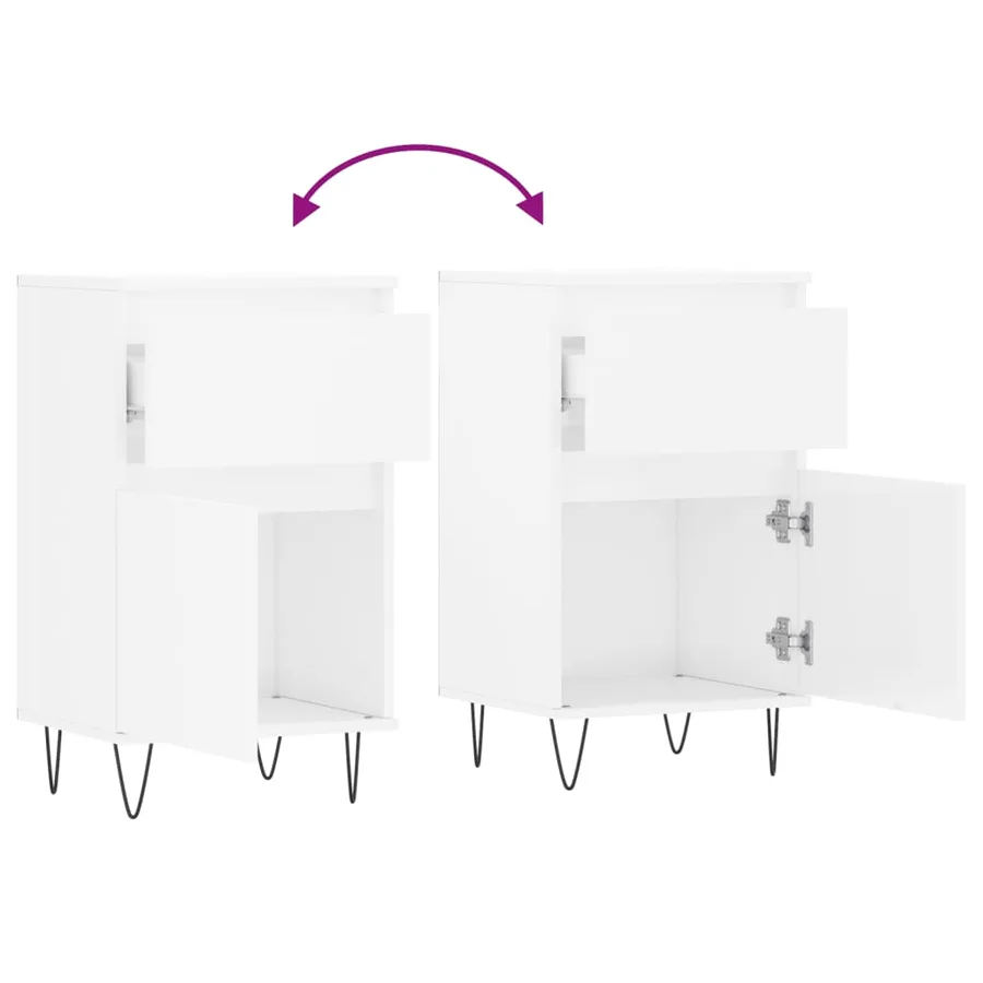Buffets 2 pcs blanc brillant 40x35x70 cm bois d'ingénierie - 10
