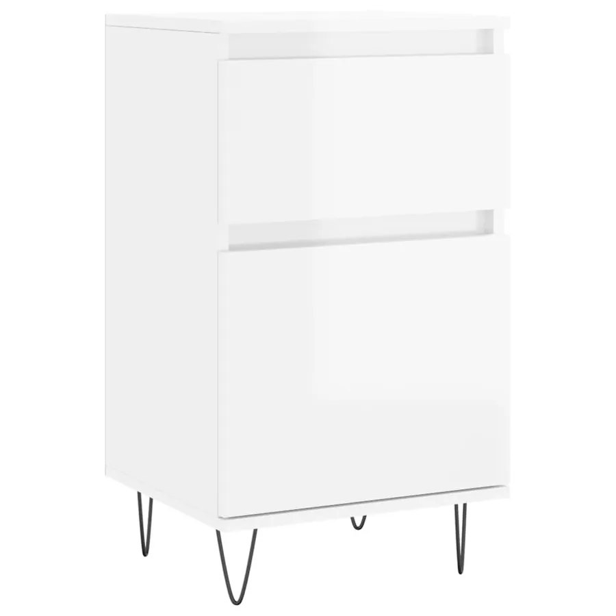 Buffets 2 pcs blanc brillant 40x35x70 cm bois d'ingénierie - 5