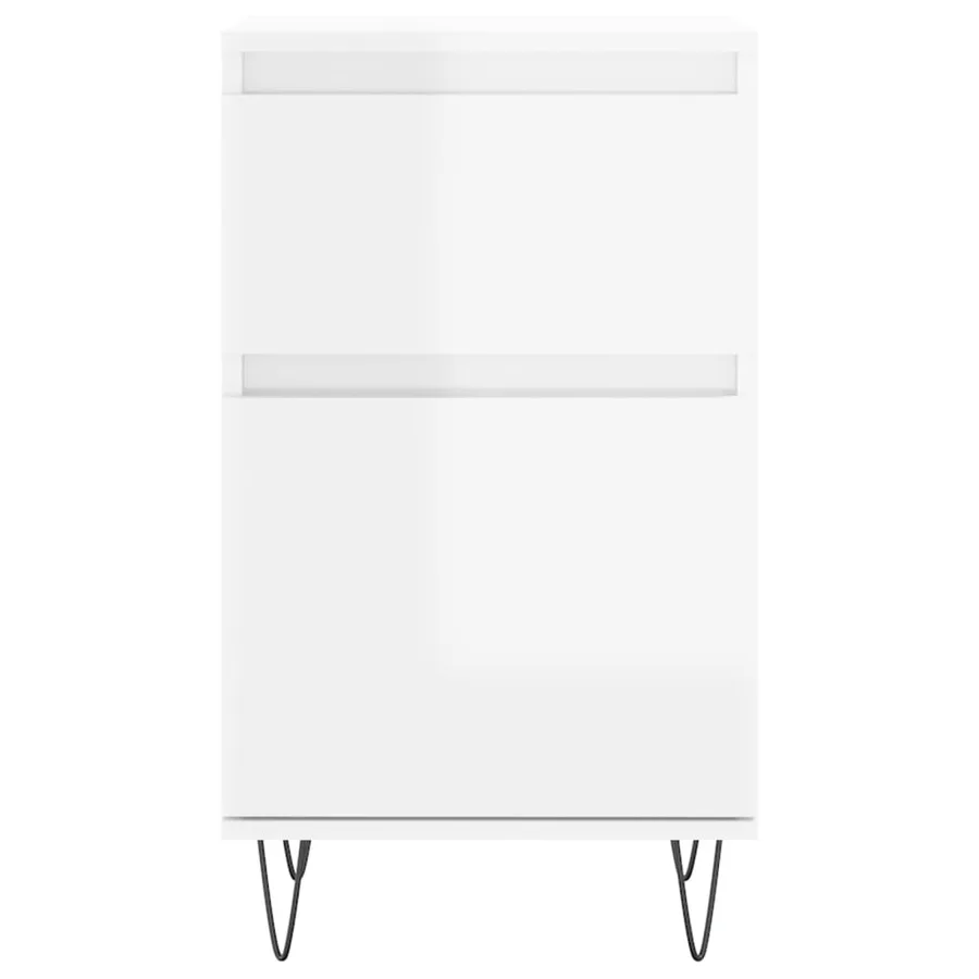 Buffets 2 pcs blanc brillant 40x35x70 cm bois d'ingénierie - 6