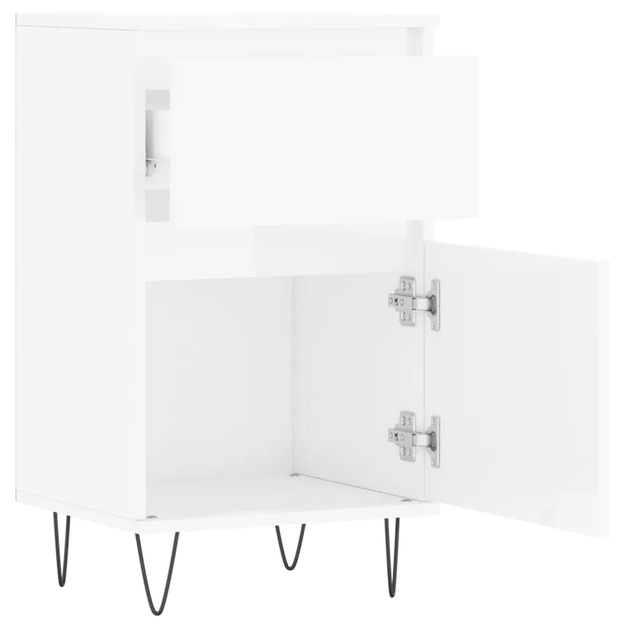 Buffets 2 pcs blanc brillant 40x35x70 cm bois d'ingénierie - 7